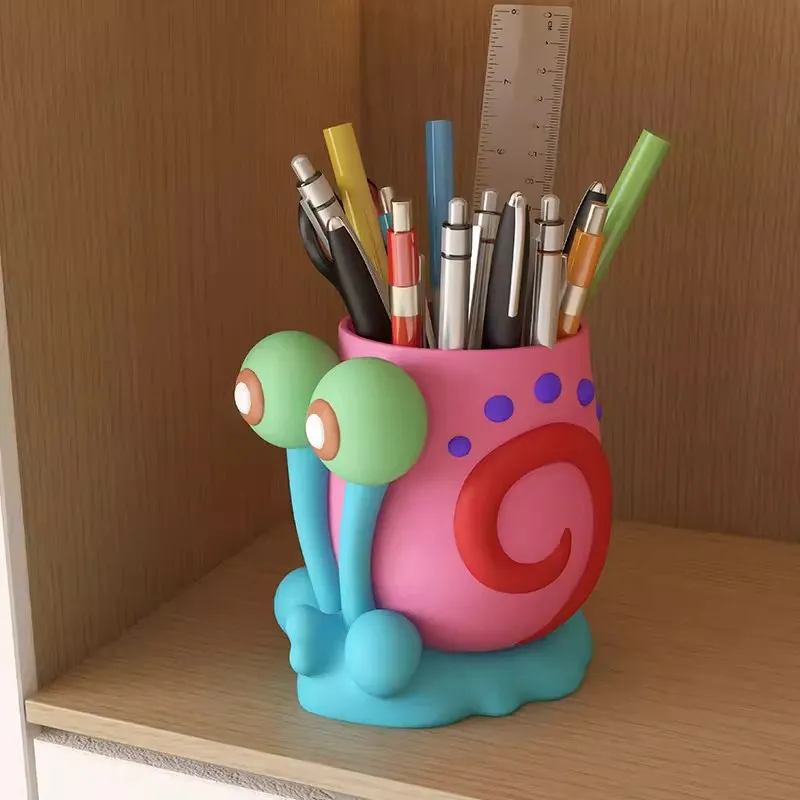 Cute Snail-Shaped Pen Holder – Large Capacity Desk Organizer for Kids Students, High-Aesthetic Storage Box for Pens Pencils Stationery, Kawaii Desktop Decor